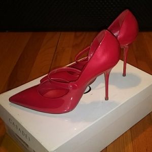 Casadei d'orsay pumps with front strap
